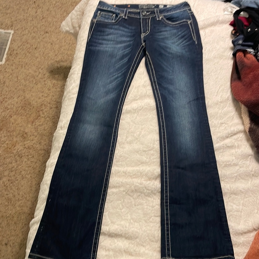 Bootcut Diamond Embroidery Size 30 Low Waisted Jeans
